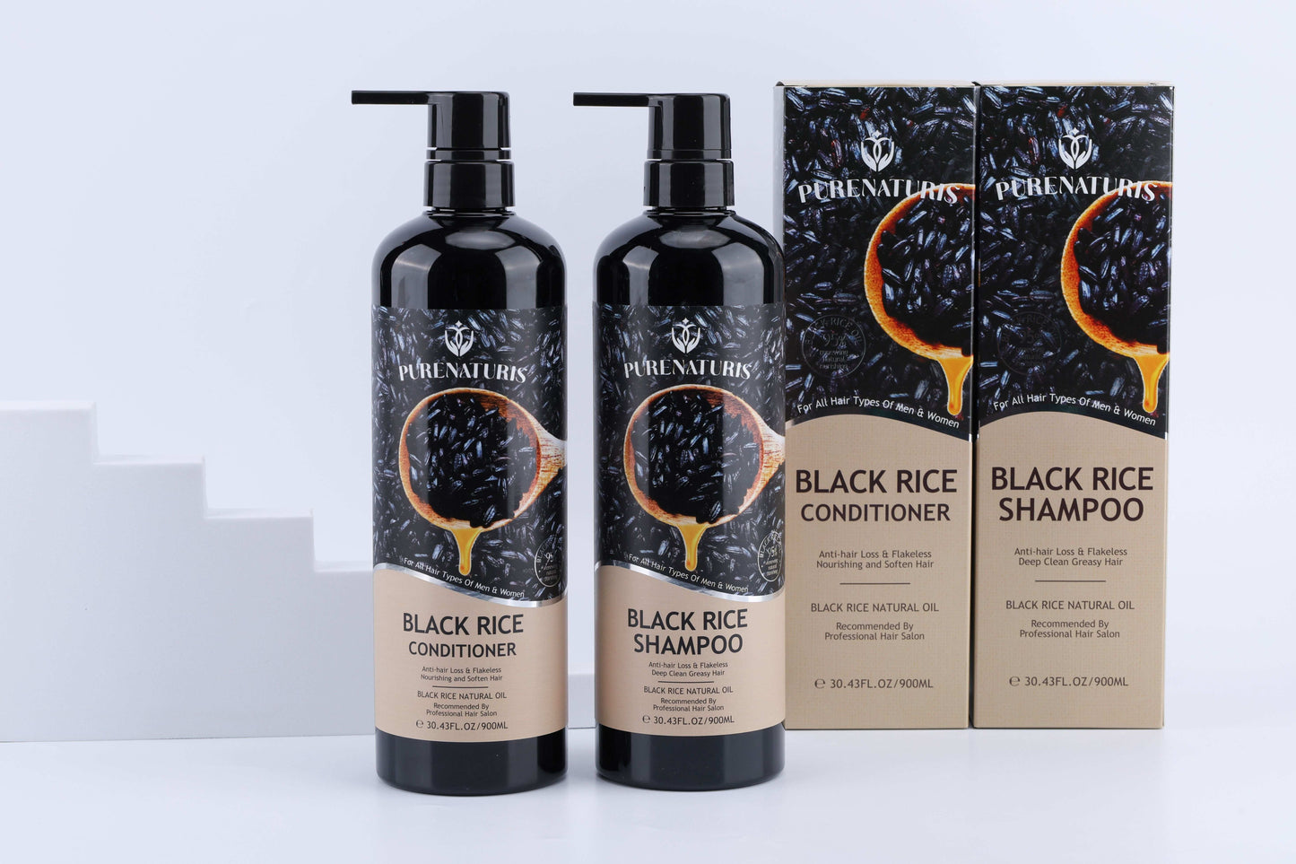 Natural Black Rice Oil Shampoo & Conditioner Set