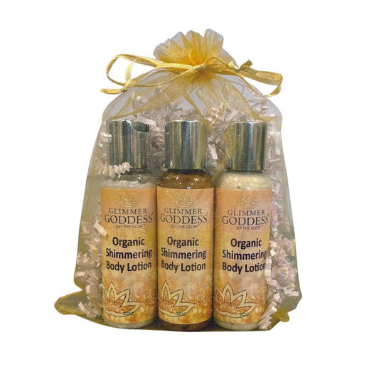 Organic Shimmer Body Lotion Travel Size Gift Set